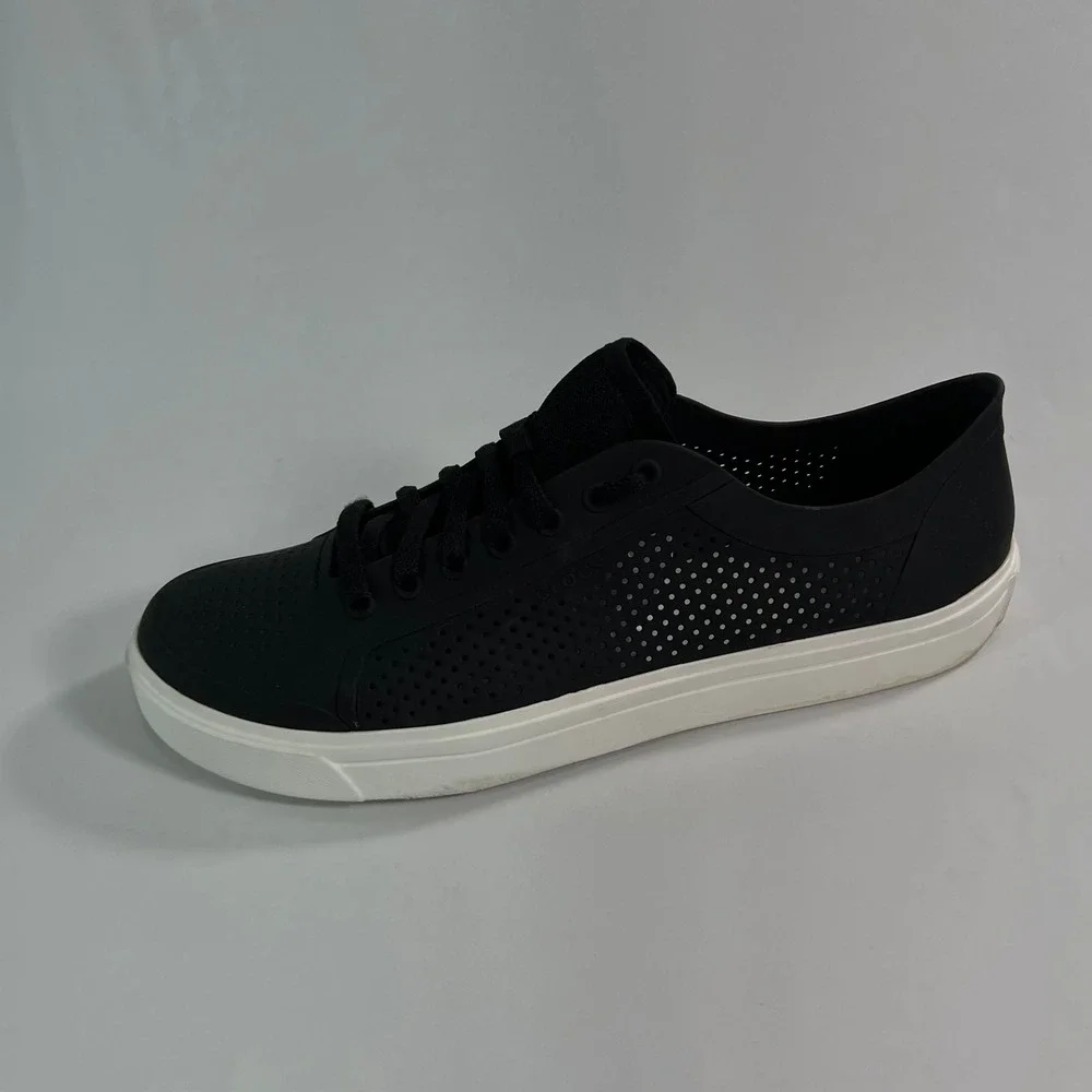 Crocs CitiLane Roka Court Black White Perforated Low Top Sneaker Men's Size 13